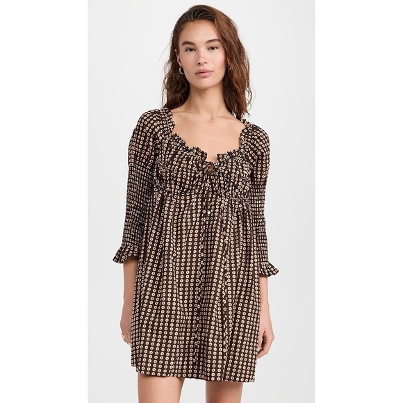 Free People Dresses & Skirts - Free People • NWT Star Dip Mini Dress Square Neck Size Small Pockets Bohemian